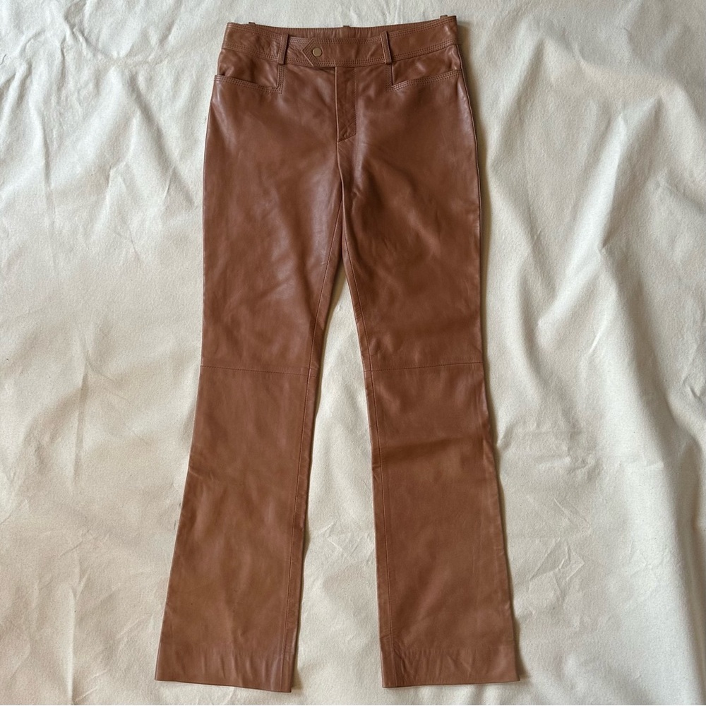 GUCCI Caramel Leather Pants, size 40 (small)